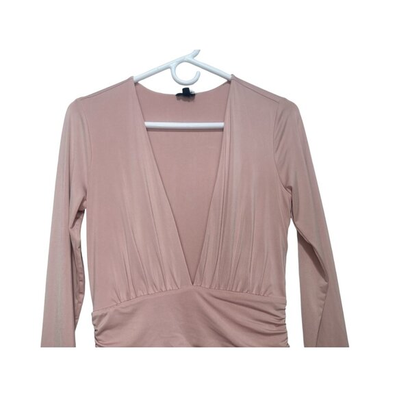 NBD Revolve Coco Mini Dress Womens Small Pink Ruched Long Sleeves Bodycon Party - Picture 10 of 16